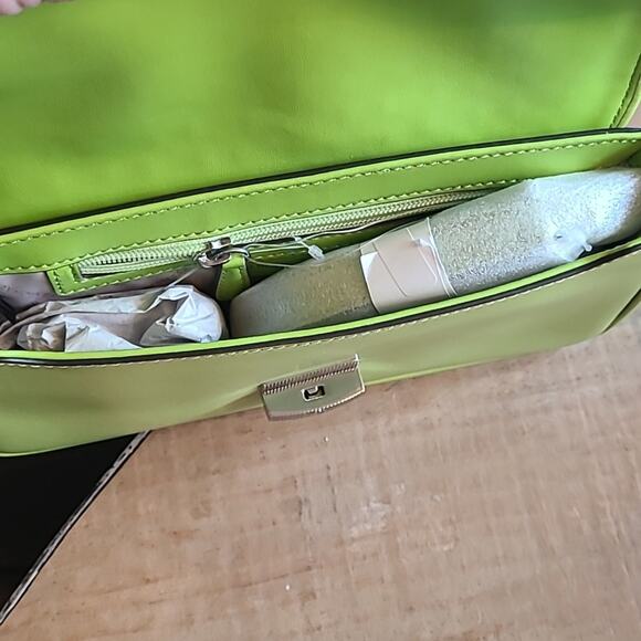 Michael Kors Bradshaw Lime Green Convertible Purse CrossBody Shoulder Woven NWOT - Picture 7 of 12
